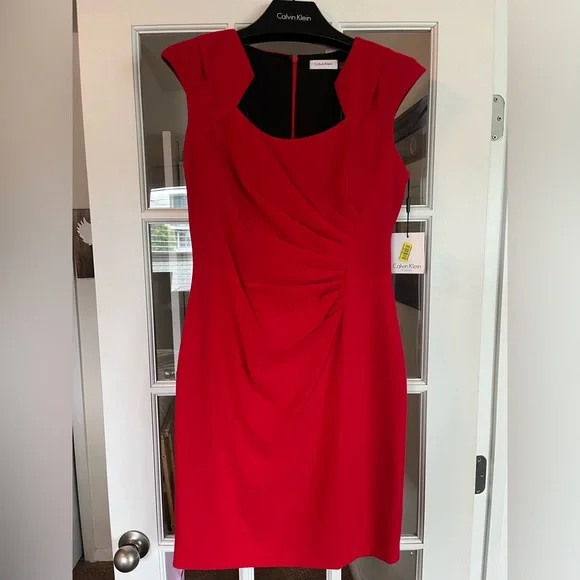 Calvin Klein | Dresses | Nwt Calvin Klein Red Sheath Dress | Poshmark